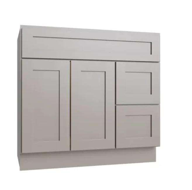VANITY SINK BASE 42" RIGHT 3 DRAWER