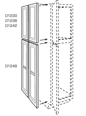 Ebony LOWER SINGLE DOOR FOR 24" WIDE PANTRY