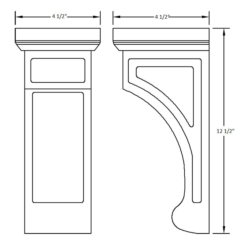CORBEL 4 1/2" X 12 1/2" X 4 1/2"