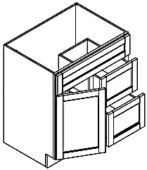 Soda Vanity Sink Base With a  Door on the Left 30"x34.5"x21"