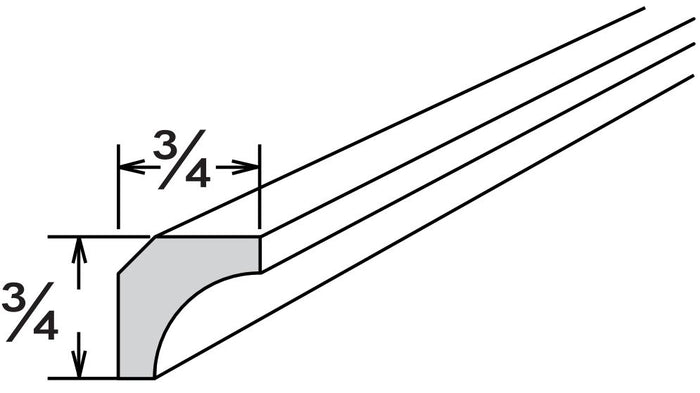 Avalon SHAKER INSIDE CORNER MOLDING 3/4" X 3/4" X 96"