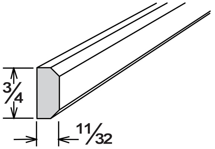 Soda SHAKER INSERT MOLDING 3/4" X 11/32" X 96"