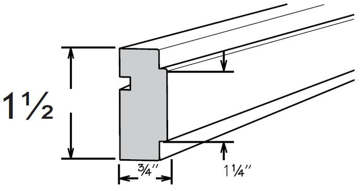 Soda SHAKER SQ CHAIR RAIL MOLDING 1 1/2" X 3/4" X 96"