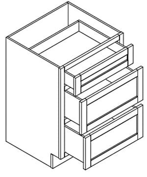 Smoky Gray Vanity base with 3 drawers 12"x34.5"x21"