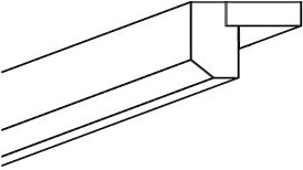 Soda SHAKER LIGHT RAIL MOLDING 1 1/2" X 2" X 96"