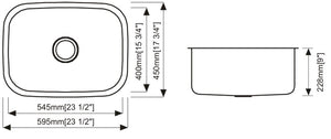Single Undermount Sink 18G 24" x 18" x 9"