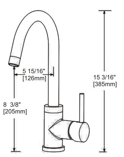 Ratel Bar Faucets 5 15/16" x 14 13/16" Brushed nickel