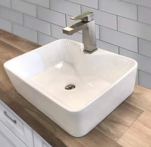 Ceramic rectangular vessel  sink 18 9/10"W x 5 1/10"H x 14 3/5"D