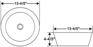 Ceramic round vessel  sink 13 4/5"D x 4 4/5"H
