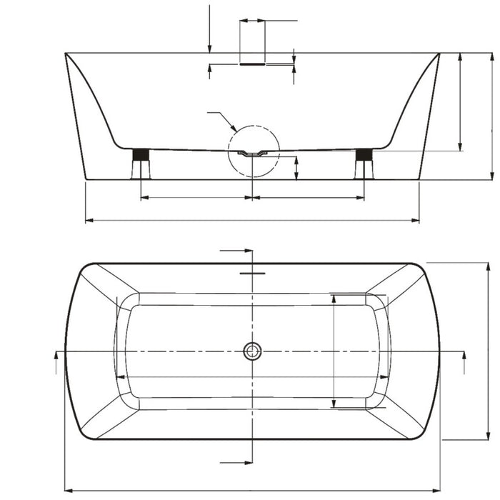 Free Standing Acrylic Bathtub 71"X33.5"X23"