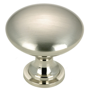 ZAMAK KNOB 1 1/4"L_1 1/8"H BRUSHED NICKEL