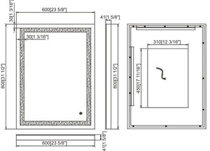 Led Mirror 23 5/8"W x 31 1/2"H x 1 5/8"D