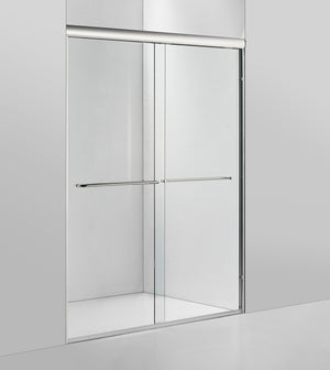 Bypass Shower door (8mm)thick tempered glass 60"W x 72"H Chrome