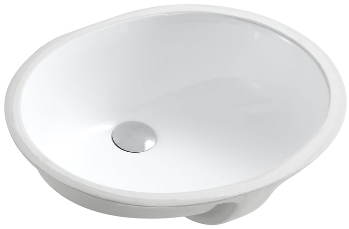 Ceramic oval undermount sink  19 1/2"L x 16"W x 8 1/4"H