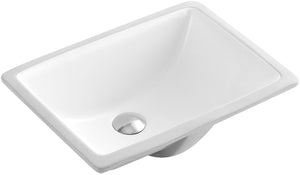 Ceramic square undermount sink 18 1/2"L x 13 4/5"W x 8 1/3"H